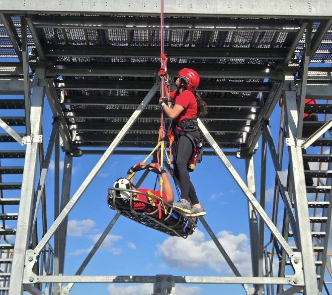 Rescue basket tending